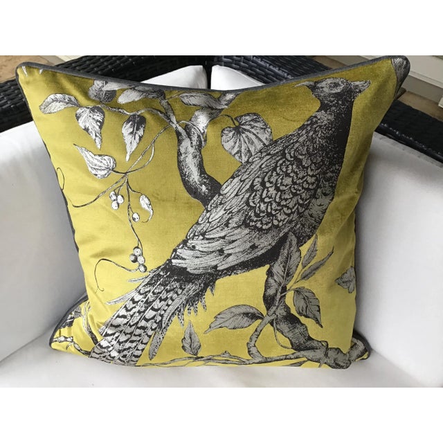 Not Yet Made - Made To Order Zoffany Darnley Toile-Tigers Eye Chartreuse and Gray Down Filled Pillows - a Pair For Sale - Image 5 of 8