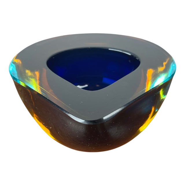 Vintage Italian Sommerso Murano Glass Bowl, 1970s For Sale