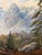 Dark Green Vintage Signed Original Mountain Landscape Oil Painting on Canvas | Framed Alpine Forest Scene | 31” X 25.5” For Sale - Image 8 of 13