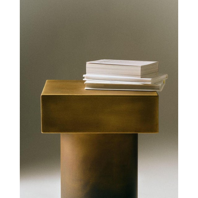 Contemporary T-Stool Brass Deco Table by Zincutec For Sale - Image 3 of 7