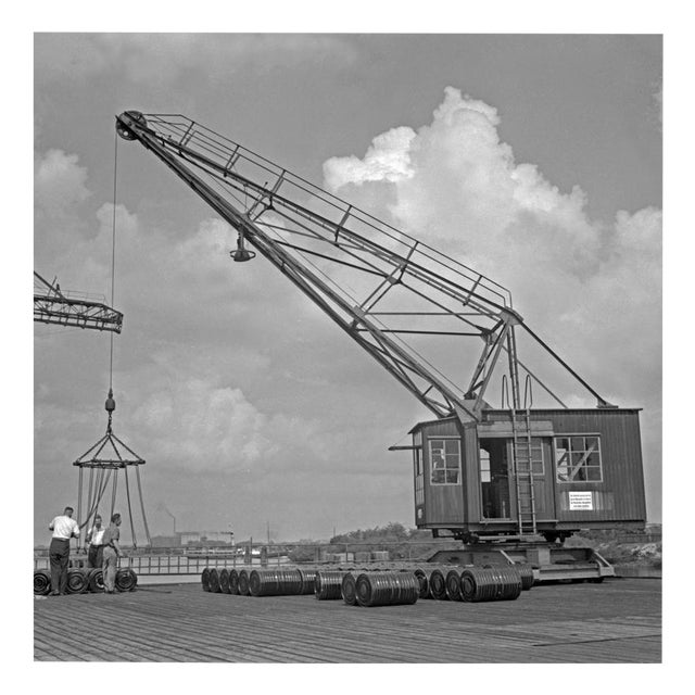 Barrels of Shell Oil in Hamburg, 1930, Photograph For Sale