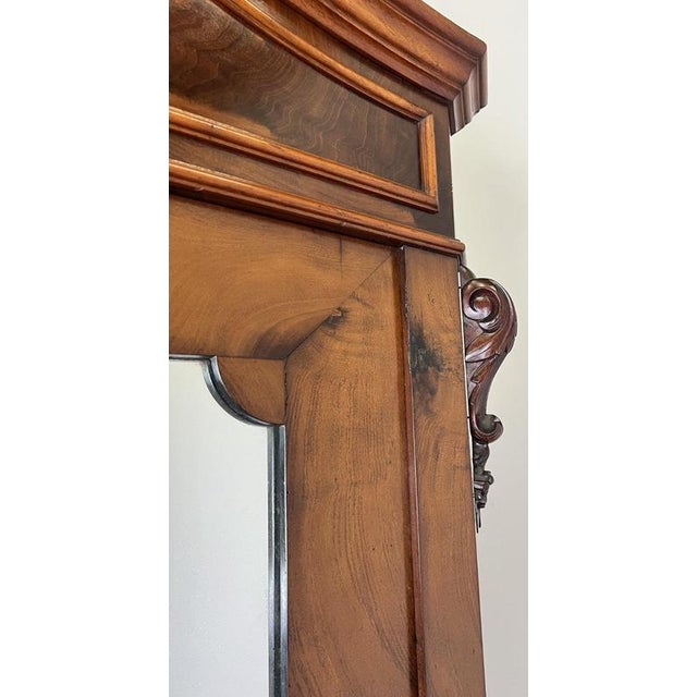 Antique French Carved Burr Walnut and Mirrored Wardrobe For Sale - Image 5 of 18