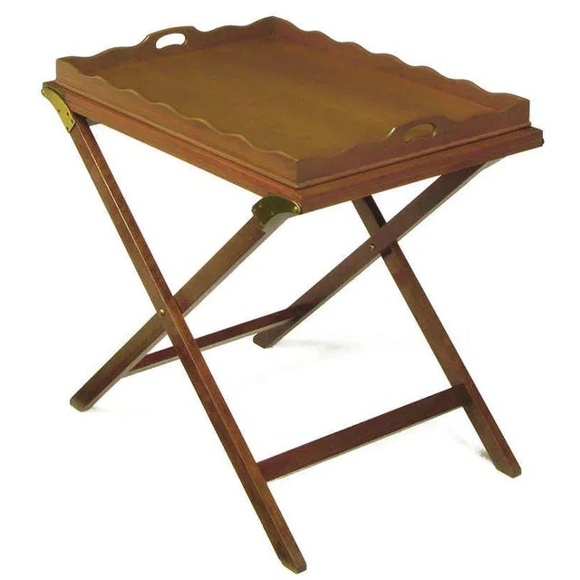 Mid-Century Modern Baker Serving Table With Removable Tray and Butterfly Top For Sale - Image 3 of 9