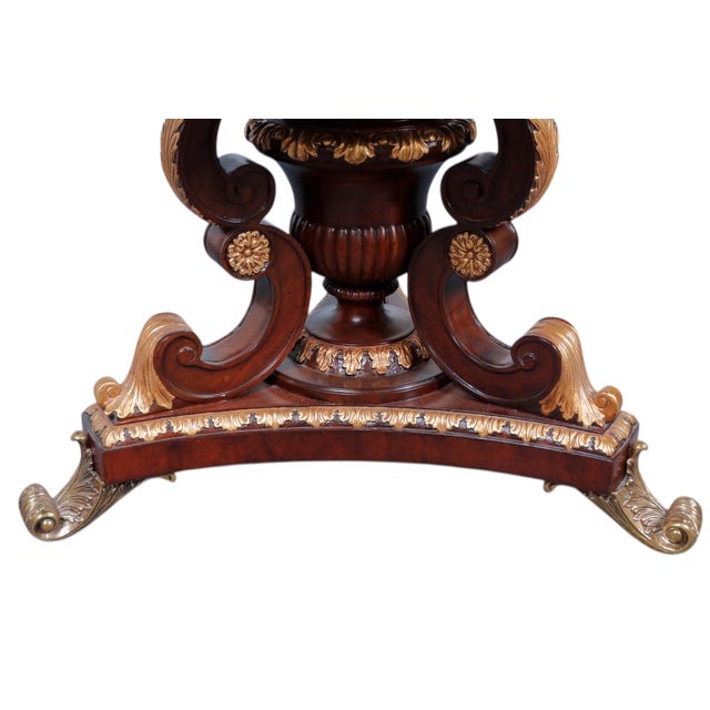 Wood 1990s Spyrograph Parquetry Gilded Center Table by Scarborough House For Sale - Image 7 of 9