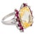 1950s Oscar Heyman Gia 17.33 Carat No Heat Yellow Sapphire Ruby Diamond Platinum Ring, Size 7.5 For Sale - Image 4 of 6