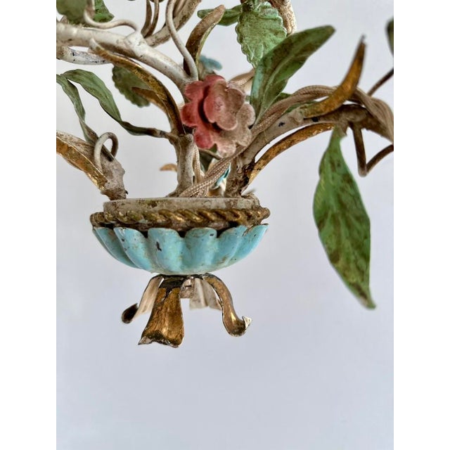 Italian Florentine Tole Chandelier, 1950s For Sale - Image 17 of 18
