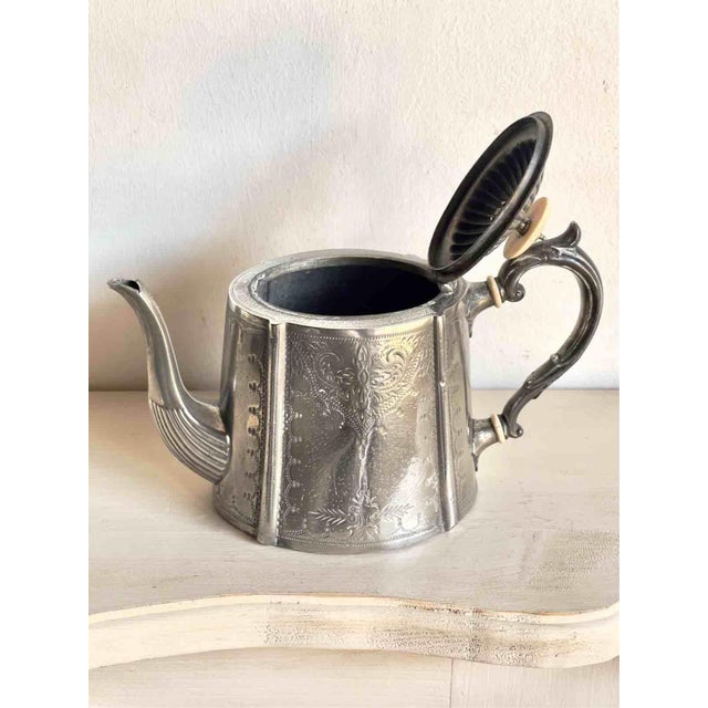 Metal 19th Century Victorian Britannia Silver Plated Teapot from EPBM, Sheffield, 1890s For Sale - Image 7 of 14