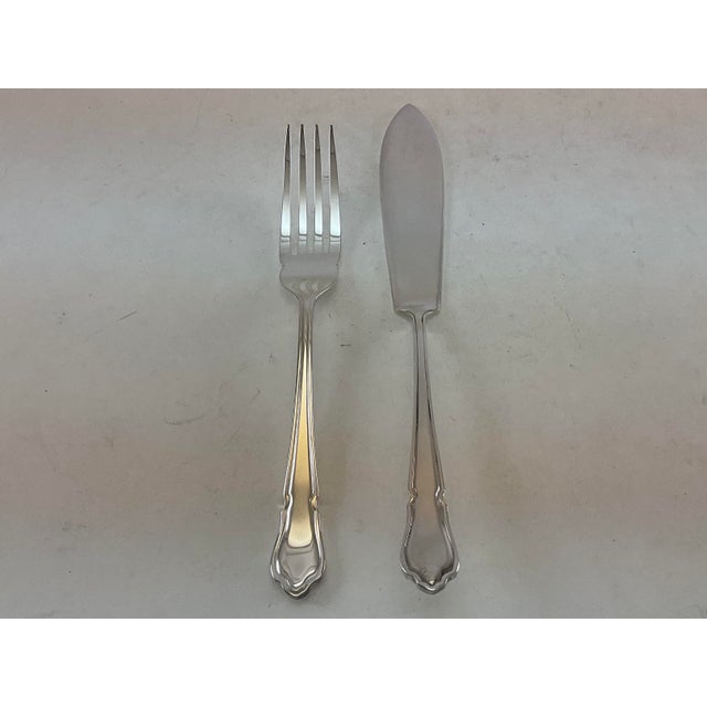"“ The Finest Sheffield-Silver Plated Ever Made “ A Pair Silver Fish Eaters, Du Barry- Comprising : Fish Fork & Fish Knife...