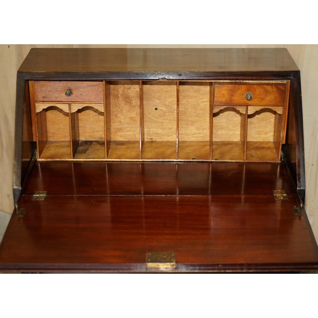 Antique Chippendale Mahogany Drop Front Bureau from Arnold Bros, 1900s For Sale - Image 17 of 18