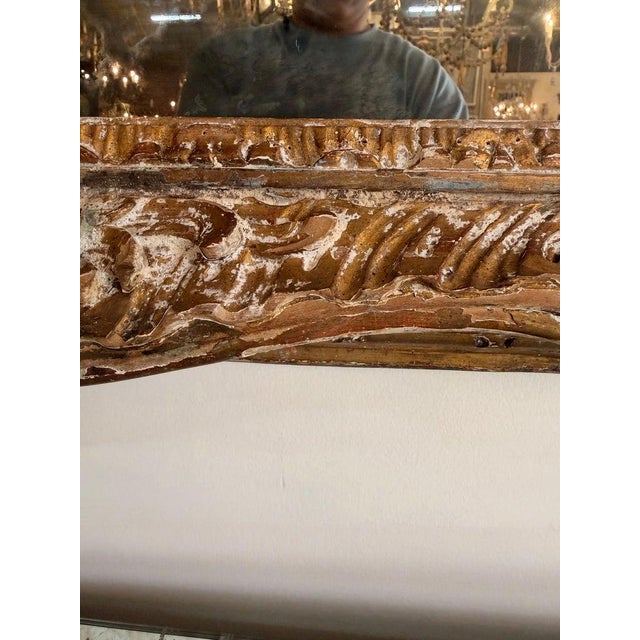 19th Century French Louis Philippe Giltwood Mirror With Original Mercury Glass For Sale - Image 9 of 9