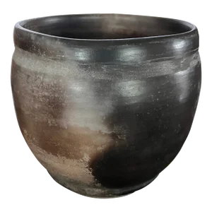 1960s Vintage Ceramic Wood Fired Gray Vase