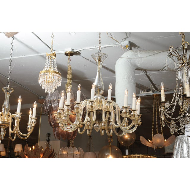 1960s 16-Light Amber Venetian Glass Chandelier, Italy For Sale - Image 11 of 18