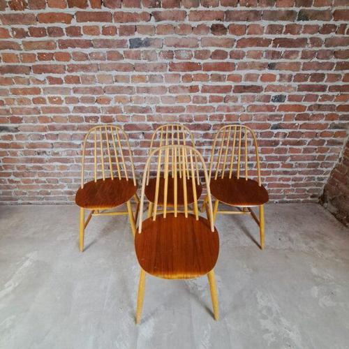Vintage Wooden Chairs, Sweden, 1960, Set of 4 For Sale - Image 6 of 6