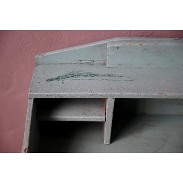 Turquoise French Children's Desk, 1940s For Sale - Image 8 of 18