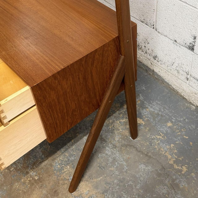 Danish Modern Teak Dressing Table Vanity With Mirror, Olholm Mobelfabrik 1960's, Attributed For Sale In New York - Image 6 of 7