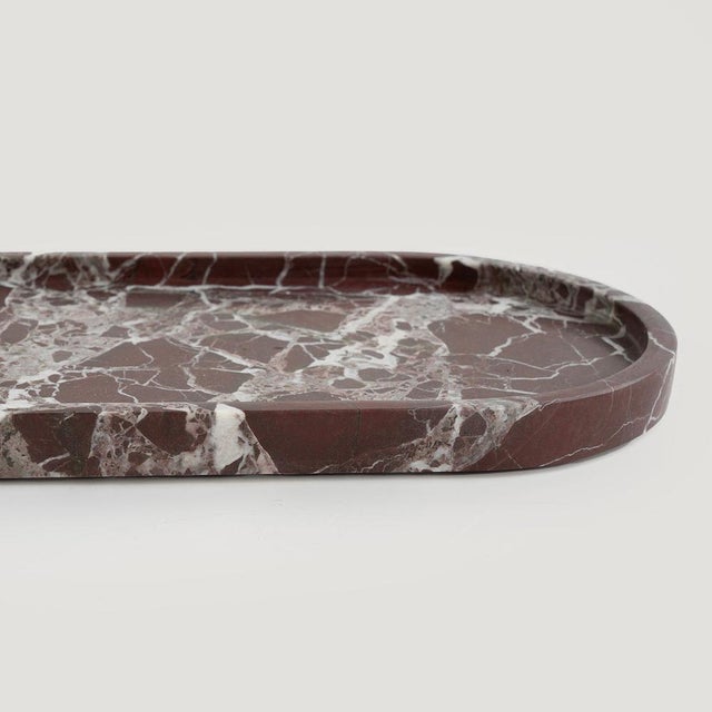 Elevate your space with the timeless elegance of the Rosso Levanto Marble Tray . Crafted from exquisite burgundy marble...