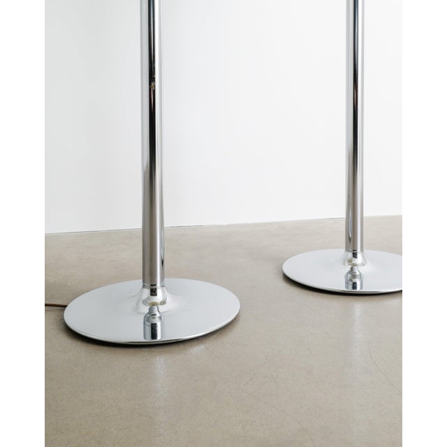 White Mid-Century Swedish White & Chrome Knubbling Floor Lamps by Anders Pehrson for Ateljé Lyktan, 1970s, Set of 2 For Sale - Image 8 of 9