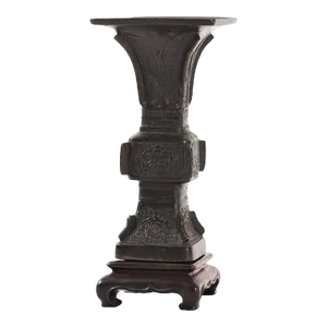 Vintage Small Chinese Archaistic Bronze Gu Vase