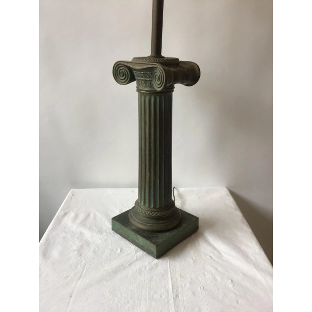 1960s Patinated Brass Ionic Column Lamp For Sale - Image 10 of 13