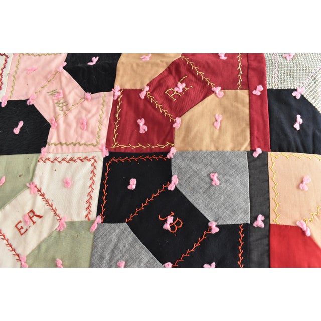 Antique Crazy Quilt For Sale - Image 10 of 12