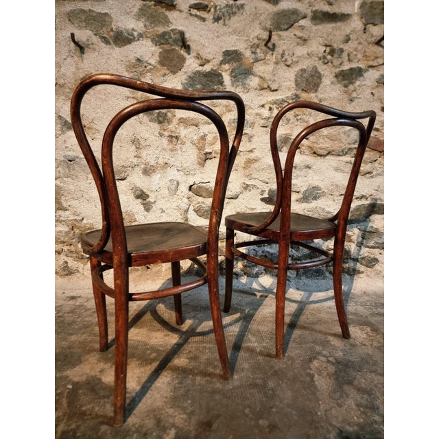 Bentwood Café Chairs from Jacob & Josef Kohn, Vienna, Austria, 1900s, Set of 2 For Sale - Image 13 of 15