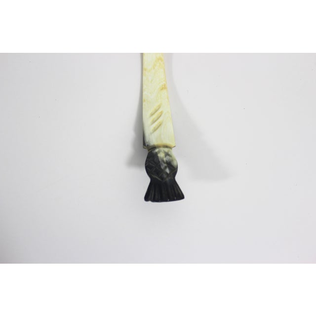 Vintage Carved Natural Horn Scottish Thistle or Pineapple Spoon E For Sale - Image 4 of 8