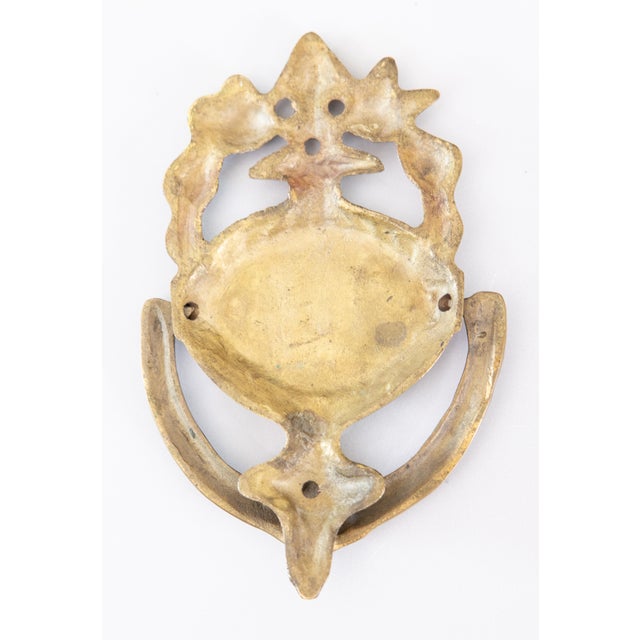 Antique Art Nouveau French Brass Door Knocker For Sale - Image 4 of 5