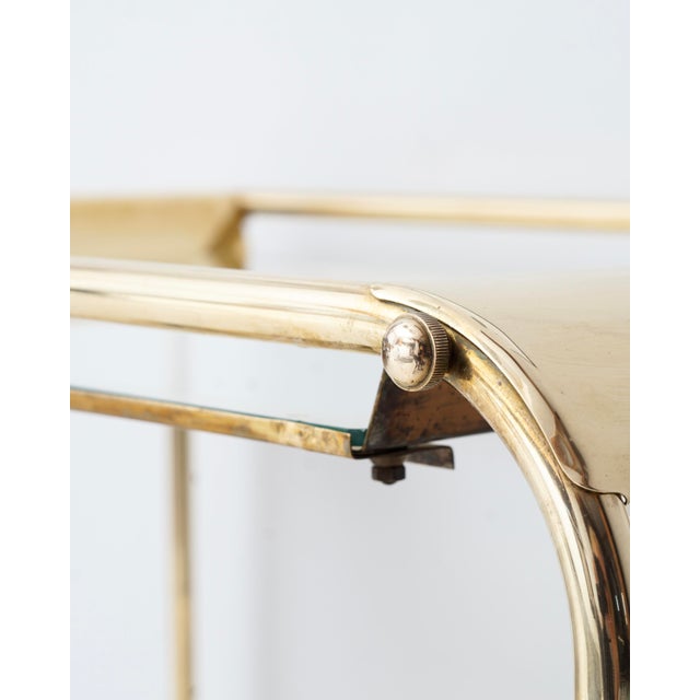 Metal French Art Deco Bar Cart in Brass, 1920s For Sale - Image 7 of 10