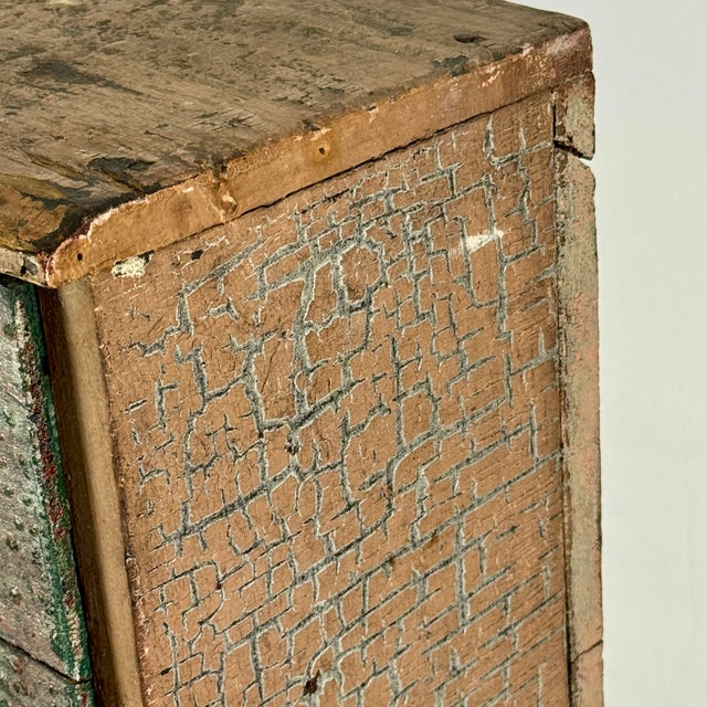 Stupendous Americana Primitive Antique Apothecary Cabinet/Chest With Distressed Multi Color Paint For Sale - Image 13 of 18