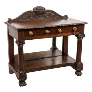 Antique Empire (Mid-Late 1800s) Sideboard With Mirrored Underside For Sale