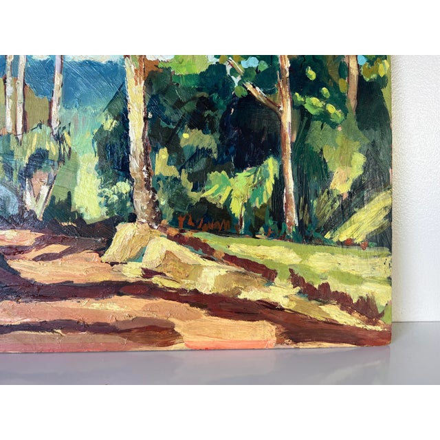 Post Impressionist 70's A. Soultanbereff Post- Impressionist Style Oil Landscape Painting For Sale - Image 3 of 9