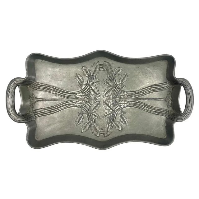 Art Nouveau Pewter Tray from C. Kurz & Company, Tiel, Netherlands, 1930s For Sale - Image 11 of 12
