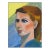 Vintage Mid 20th Century Modernist Portrait of Woman Painting For Sale