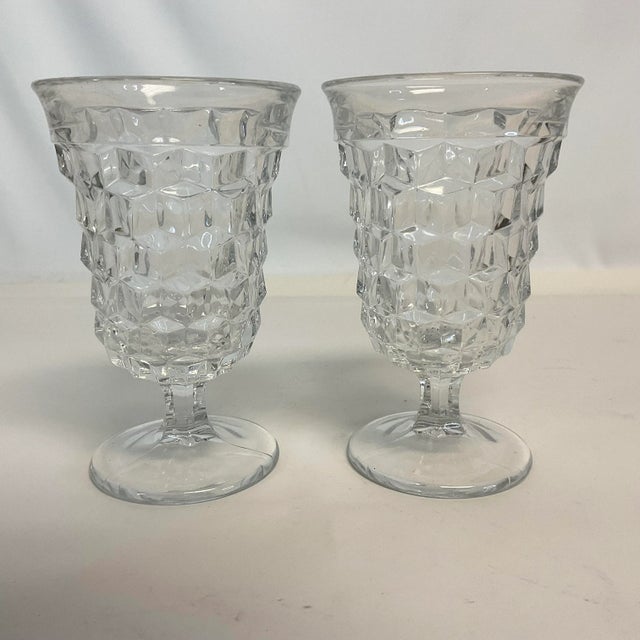 Mid 20th Century Vintage Hollywood Regency Fostoria Americana Clear Wine Goblets - Set of 8. For Sale - Image 5 of 8