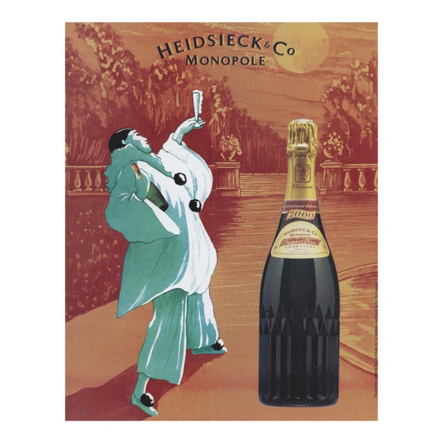 1999 Mid-Century French Champagne Alcohol Vintage Print For Sale