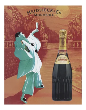 1999 Mid-Century French Champagne Alcohol Vintage Print