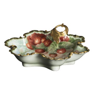 Hand-Painted Porcelain Strawberry Bowl from Rosenthal Monbijou, Germany, 1900 For Sale