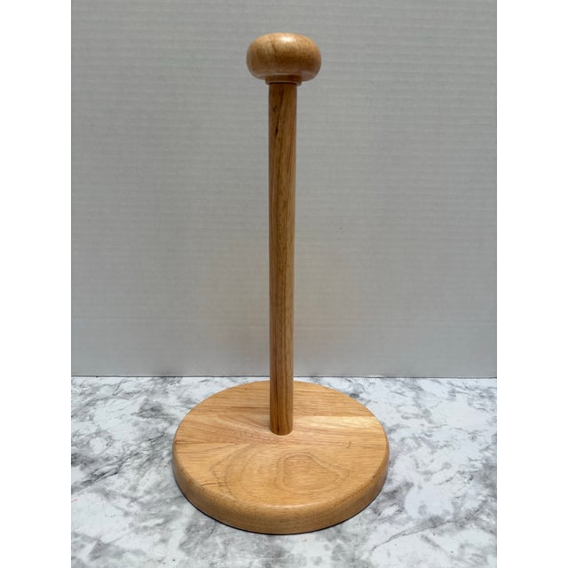1990s Vintage Americana Natural Wood Paper Towel Holder For Sale - Image 5 of 7