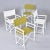 Pair of recently restored white and green rattan director’s chairs. Made in Vietnam. The white enamel paint finish looks...