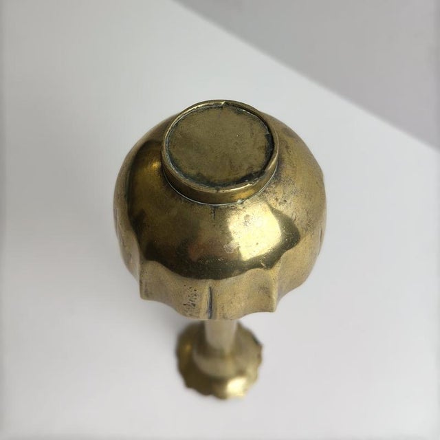 Art Nouveau Brass Solifleur Lotus Bud Vase, Central Europe, 1910s For Sale - Image 9 of 10