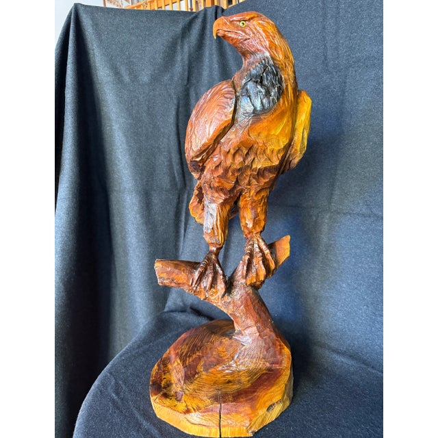 1950s Wood Carving of Golden Eagle. For Sale - Image 9 of 9