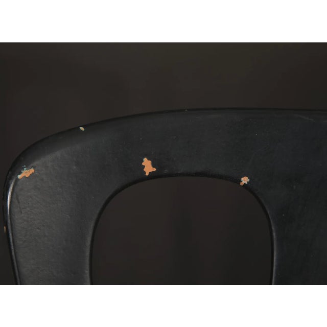 Set of 8 Vintage Metal Café Chairs, Tolix Style Industrial Dining Chairs, French Bistro Patio Chairs, Black & Green Metal Chairs For Sale - Image 13 of 14