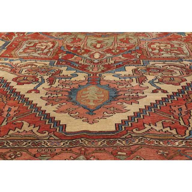 Late 19th Century Late 19th Century Persian Serapi Rug, 09'02 X 12'09 For Sale - Image 5 of 10
