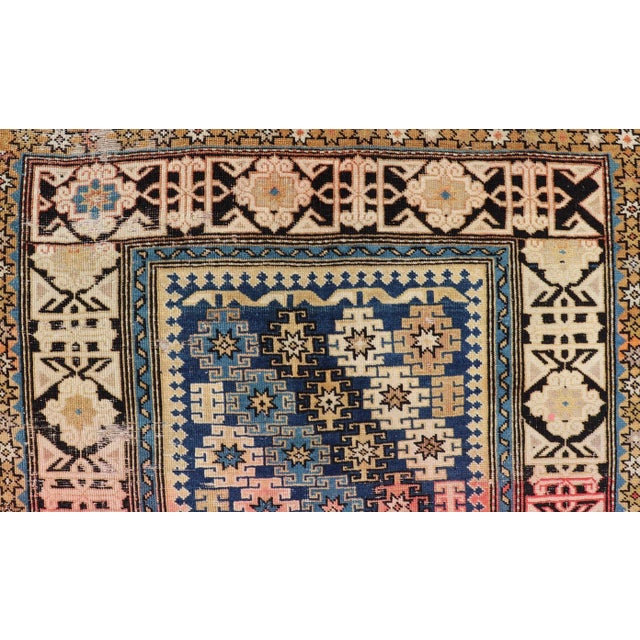 Late 19th Century Antique Caucasian Shirvan Rug With All-Over Blossoming Tribal Motifs For Sale - Image 9 of 11