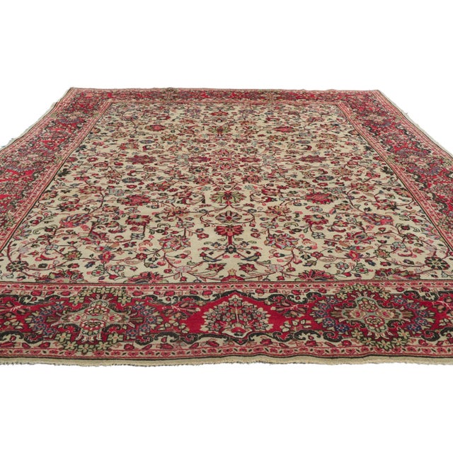 Traditional Mid 20th Century Vintage Persian Sarouk Rug, 09'04 X 12'03 For Sale - Image 3 of 9