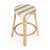 2020s Tobias 24 in. Seat Height Round Rattan Backless Counter Stool, Tan/White Stripe/ Natural Rattan Frame For Sale - Image 5 of 8