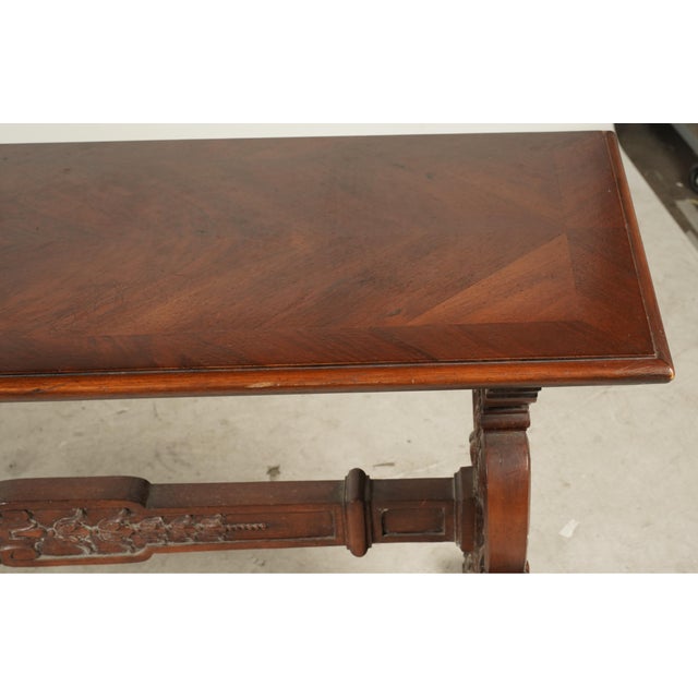 Wood A Renaissance Revival-Style Trestle Table C. 1900 For Sale - Image 7 of 9