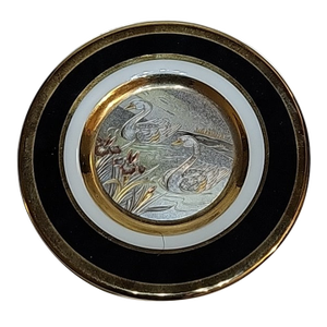 Vintage Art of Chokin Plate 24k Gold Edged