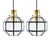 Mid-Century Glass and Brass Pendant Lights, Germany, 1970s, Set of 2 For Sale - Image 11 of 11