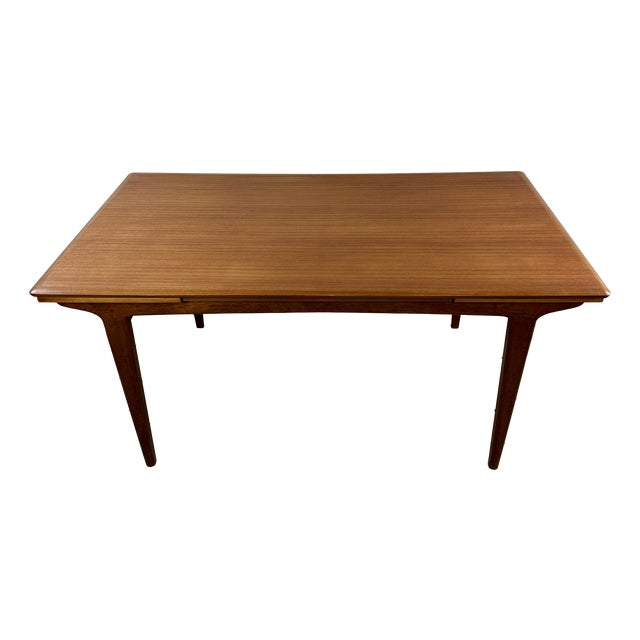 Vintage Scandinavian Teak Dining Table with 2 Integrated Extensions, 1970s For Sale